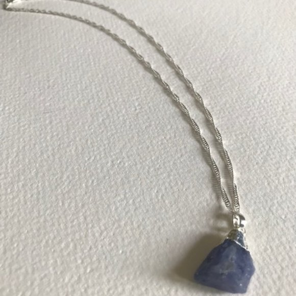 Sterling Silver Necklace with Pendant - Tanzanite Pendant - Picture 2 of 8